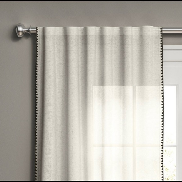 Threshold Accents Threshold Stitched Edge Curtain Panel Off White